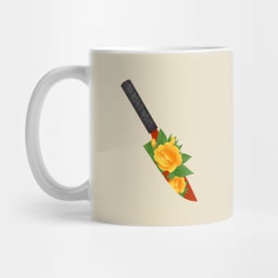 Knife with Yellow Roses Mug